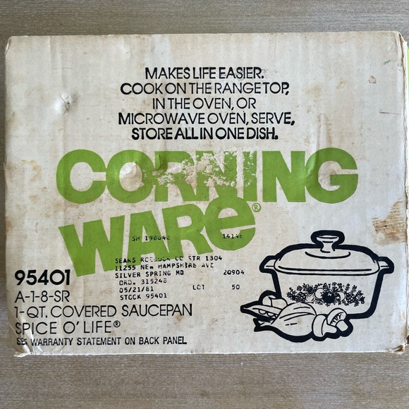 Corning Ware Range Topper Spice o’ life  1 Quart Covered Saucepan 95401 w/ box - Picture 9 of 16